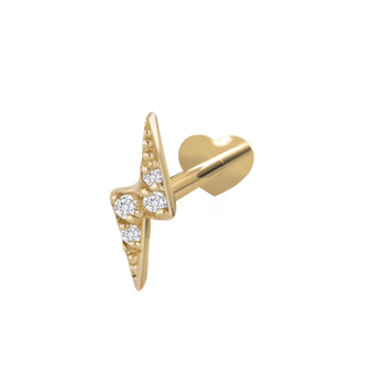 Nordahl's Labret i 14 kt. guld med lyn og 0,022 ct. hvide diamanter